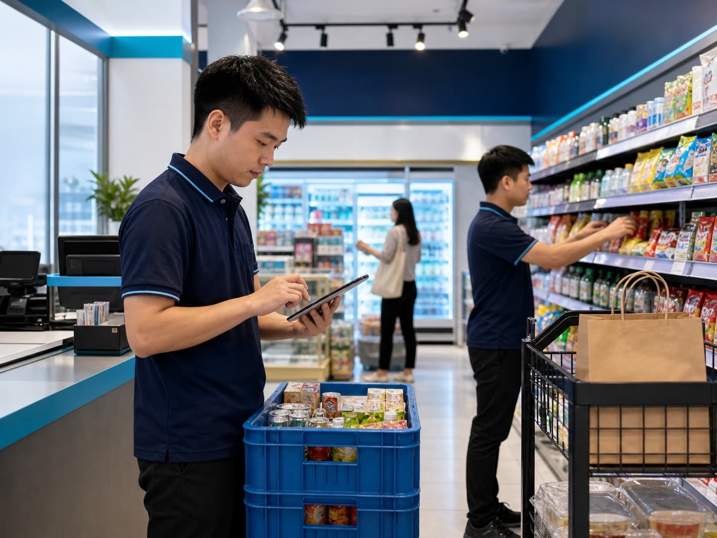 Luồng vận hành liên kết tại cửa hàng MFC Market