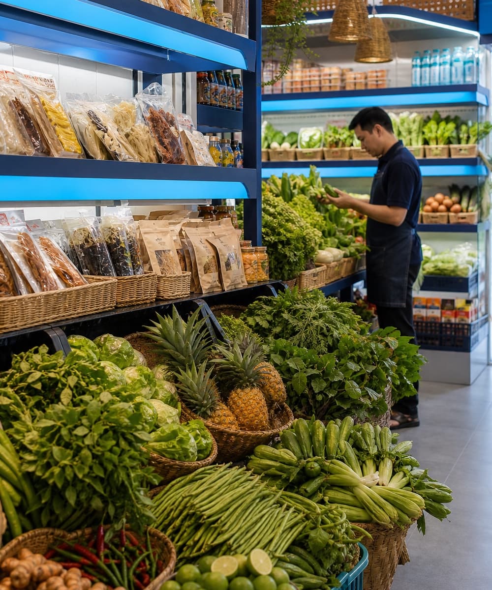 Sản phẩm tươi và hàng địa phương tại MFC Market