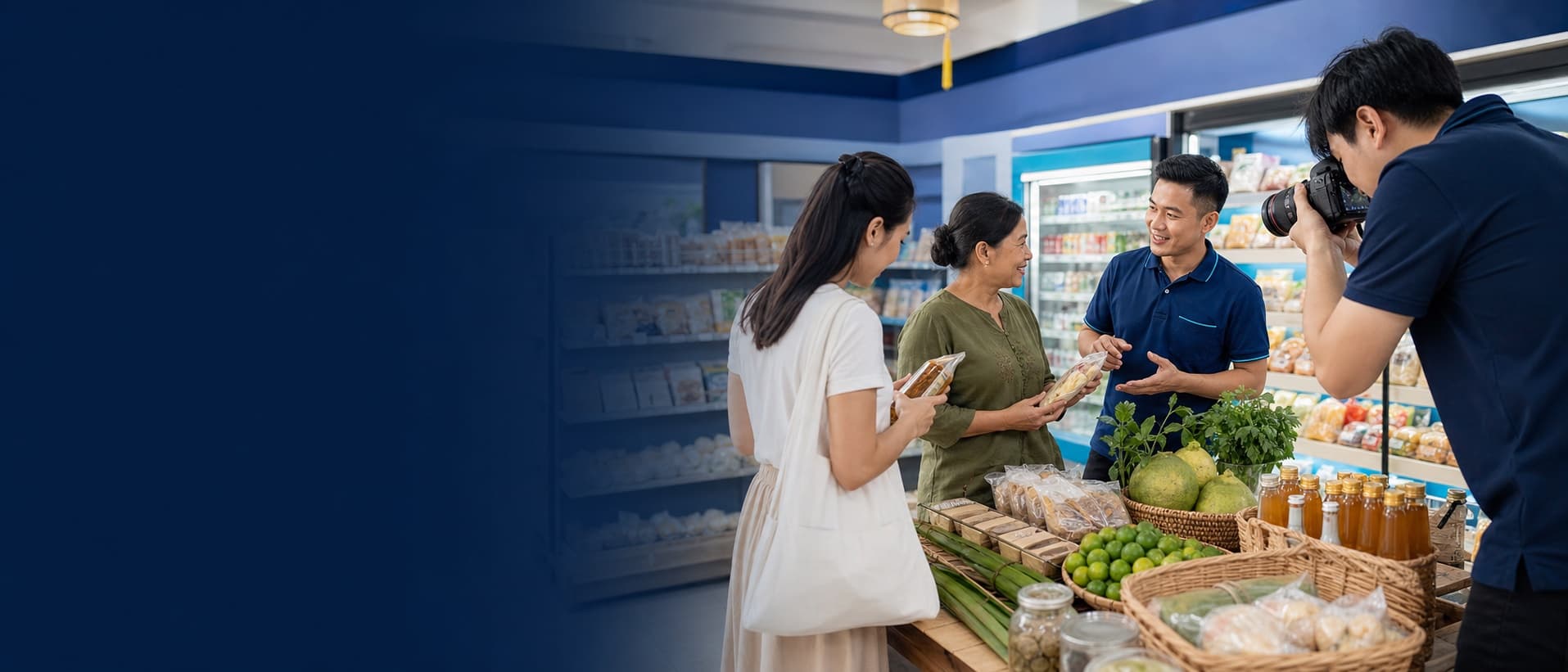 Đội ngũ MFC Market ghi lại khoảnh khắc tại cửa hàng