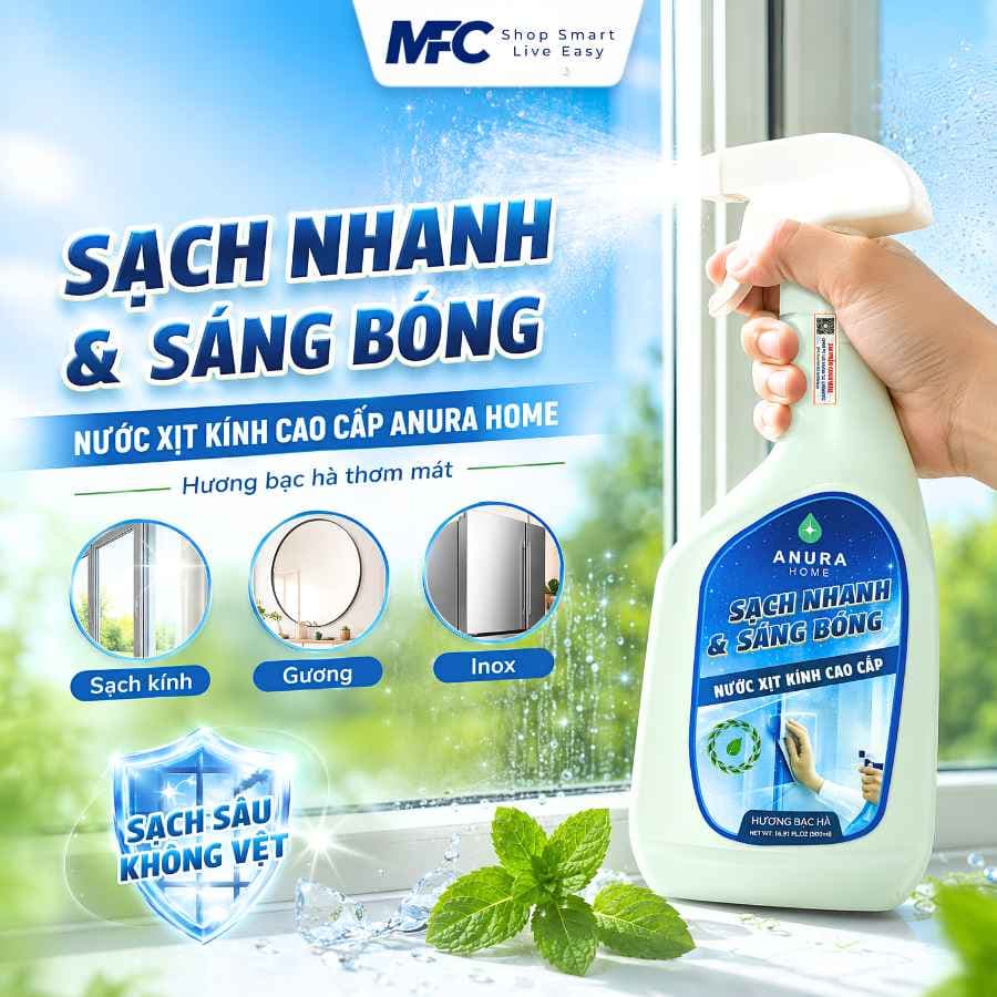 Nước Xịt Kính Cao Cấp Anura Home – Sạch Nhanh, Không Vệt — ảnh 2